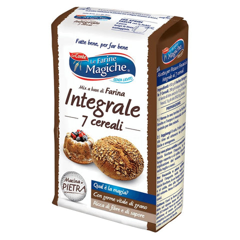 Lo conte Brot Lo Conte Le Farine Magiche Farina Integrale ai 7 Cereali Vollkornmehl mit 7 Cerealien 900g Mehl ideal für süß und herzhaft 8009355000255