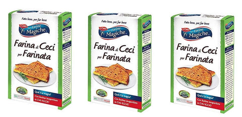 Lo conte Le Farine Magiche Farina di Ceci für Farinata Kichererbsenmehl Glutenfrei mehl Italienische Kichererbsen 3x320g Original italienisch Zutat