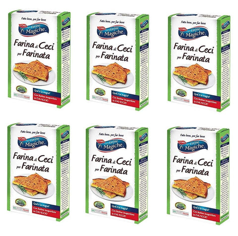 Lo conte Kichererbsen 6x Lo Conte Le Farine Magiche Farina di Ceci für Farinata Kichererbsenmehl Glutenfrei mehl Italienische Kichererbsen 320g 8009355002136