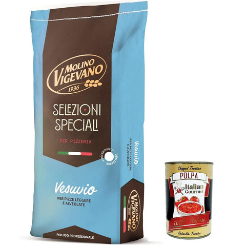Lo Conte Koch- & Backzutaten Lo Conte Molino Vigevano Veusvio, Mehl "Typ 0", Langer Sauerteig, ideal für neapolitanische Pizza, professionelle Mehl. Packung von 10 kg italienisch Original 8004917003989