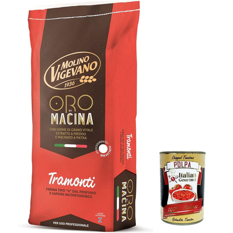 Lo Conte Molino Vigevano Tramonti Oro, Mehl "Typ" 0, Langer Sauerteig, ideal für herzhafte. Packung von 10 kg italienisch Original