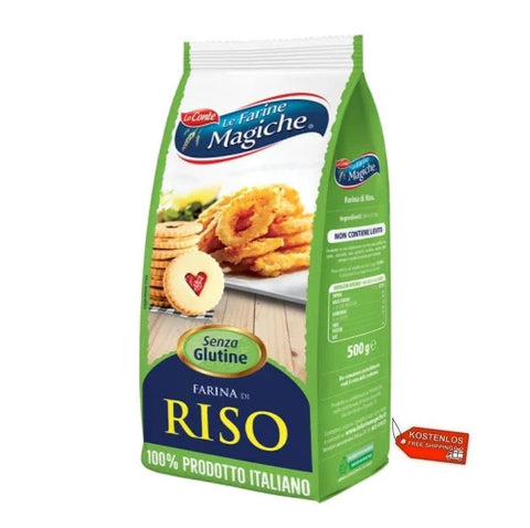 Lo Conte Mehl 12x Lo Conte Farina di Riso senza glutine Glutenfreies Reismehl 500gr 8009355002204