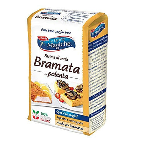 Lo Conte Polenta Lo Conte Le Farine Magiche Mehl Farina Di Mais Bramata Maismehl für Polenta 1 kg italienisch Original 8009355002044