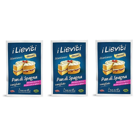 Lo Conte i lieviti pan di spagna vanigliato Biskuitkuchen hafe Vanille 3x18 g 3x italienisch Original Trockenhefe