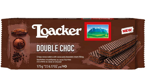 Loacker Abgepackte Gebäckstücke 12x Loacker Wafer Double Choc cookies Waffeln mit Schokolade und Kakaocreme 175g 8000380193646