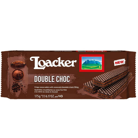 Loacker Wafer Double Choc cookies Waffeln mit Schokolade und Kakaocreme 175g 12x Original italienisch