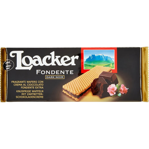 Loacker Wafer Fondente Dark Noir knusprige waffeln mit zartbitter schokoladencreme 150g 3x Original italienisch