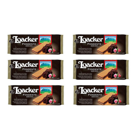 Loacker Wafer Fondente Dark Noir knusprige waffeln mit zartbitter schokoladencreme 150g 6x Original italienisch