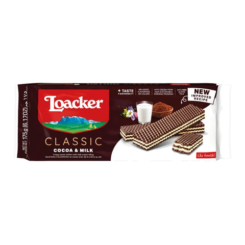 Loacker Abgepackte Gebäckstücke Loacker cacao & milk Würfel Kakao und Milch kekse Waffeln 175 g Abgepackte Gebäckstücke italienisch Original 8000380180721