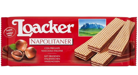 Loacker Kekse 12x Loacker Wafer Napolitaner kekse snack biscuits Waffel mit Haselnusscreme 175g mit feinen italienischen Haselnüssen 8000380007219