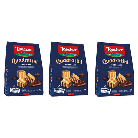 Loacker Quadratini Chocolate schoko schokolade Würfel Waffeln kekse 3x 125g italienisch Original
