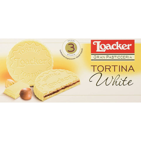 Loacker Tortina White 3pz Weißer Schokoladengenuss gefüllt mit Haselnusscreme Kuchen 6x 63g Original italienisch