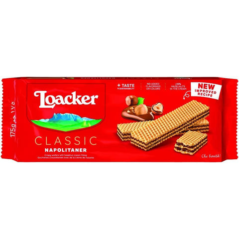 Loacker Wafer Napolitaner kekse snack biscuits Waffel mit Haselnusscreme mit feinen italienischen Haselnüssen 6x 175g Original italienisch