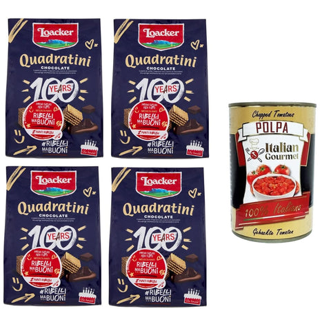 Loacker Kekse Loacker Schokoladenquadrate Würfel zum Häppchenverzehr, mit fünf Schichten Waffeln und vier Schichten Schokoladencreme 4x125 gr italienisch Original 8032804040014