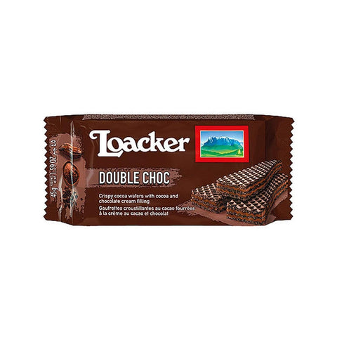 Loacker Kekse Loacker Wafer Double Choc cookies Waffeln mit Schokolade und Kakaocreme 175 g Kekse italienisch Original 8000380193646