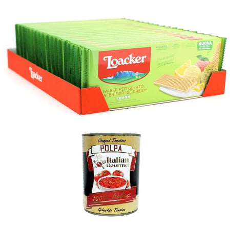 Loacker Snacks Loacker Zitronenwaffel Schoten für Eis und Sorbet mit Creme auf Basis ätherischer sizilianischer Zitronenöle und echtem Zitronensaft Snack,Snack und Dessert 18x150 gr italienisch Original 8032804040014