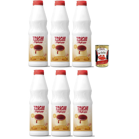 Lucgel Toschi Topping Squeeze Caramello, Karamell Topping Sauce für Kaffee, Cocktails, Eisbecher, Porridge, Pfannkuchen und Gebäck 1kgr italienisch Original