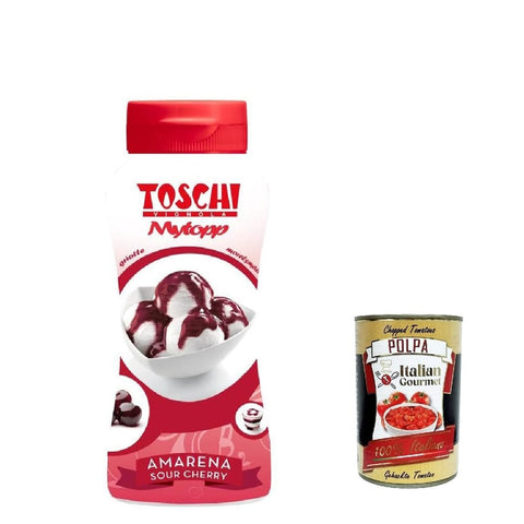 Lucgel Dessertsaucen Lucgel Toschi Topping Squeeze Amarena Kirschen Topping Sauce für Kaffee Cocktails Eisbecher Porridge Pfannkuchen und 6x 200gr italienisch Original 80555728