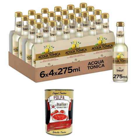 Lurisia Unser Tonic Water – 100% recycelbare Glasflaschen alkoholfreies Getränk, hergestellt mit der Infusion von Chinotto di Savona und Zitronensaft,24x275 ml italienisch Original