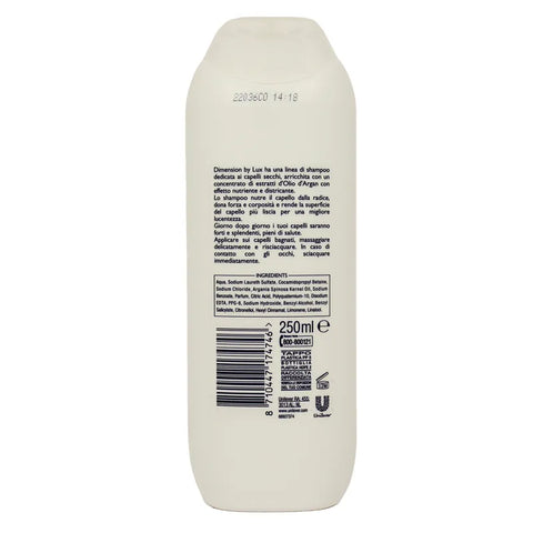 Lux Shampoos 6x Dimension by Lux 2 in 1 Shampoo e Balsamo Capelli Secchi Shampoo und Spülung mit Arganöl-Extrakt, 250 ml 8710447174746