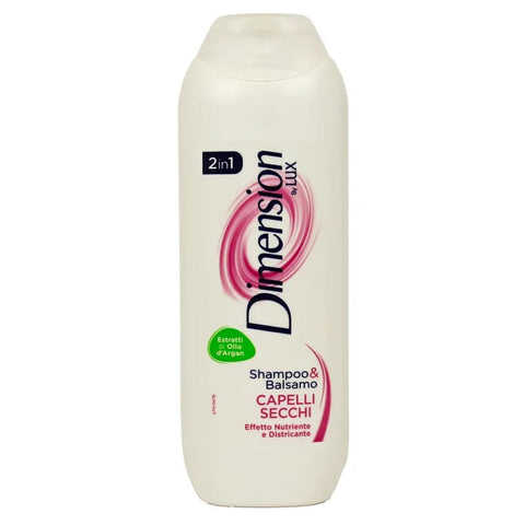 Lux Shampoos 6x Dimension by Lux 2 in 1 Shampoo e Balsamo Capelli Secchi Shampoo und Spülung mit Arganöl-Extrakt, 250 ml 8710447174746