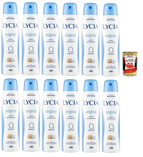 Lycia Deodorant, Trockener Effekt, 48H deo 12x150ml Original italienisch Pflege