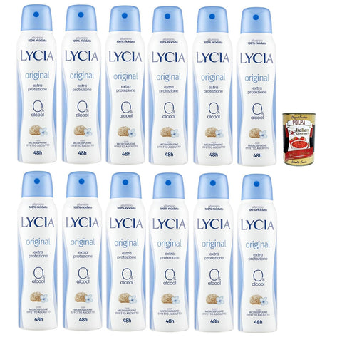 Lycia Deodorant, Trockener Effekt, 48H deo 12x150ml Original italienisch Pflege