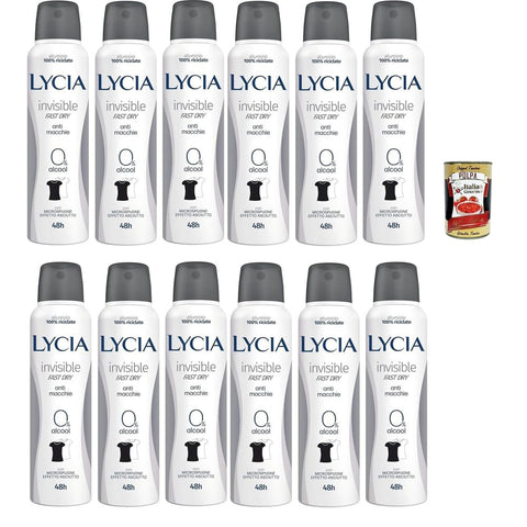 Lycia Deodorant Invisible Deo Lycia Deodorant Invisible Anti -Flecken, Trockener Effekt, 48H deo 12x150 ml Original italienisch inkl. Italian Gourmet Polpa 400g 8032804040014