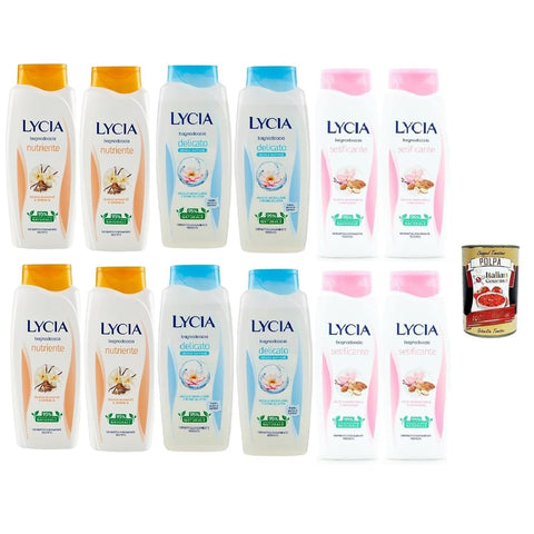 Lycia Duschgel Lycia bagnodoccia Testpaket, Schaumbäder Bades bath shower foam 12x 750 ml Duschgel italienisch Original 8032804040014