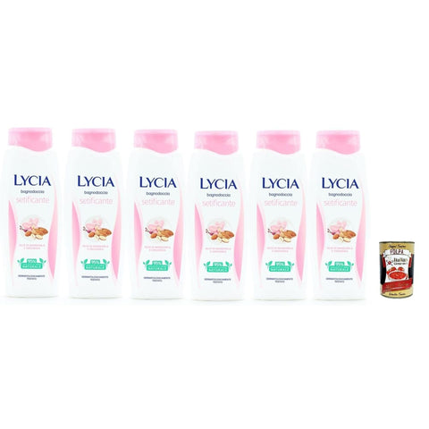 Lycia Schaum & Gele Lycia bagnodoccia setificante Olio di Mandorla e Orchidea, Mandelöl und Orchidee Schaumbäder Bades bath shower foam 6x 750 ml Original italienisch inkl. Italian Gourmet Polpa 400g 8032804040014