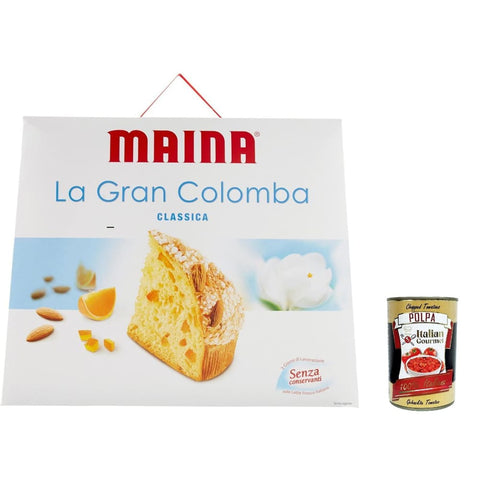 Maina Colomba Stollen Maina Colomba Classica klassische Colomba mit kandierter Orangenschale und Mandel-Haselnuss-Puderzucker aus Piemont 1 kg 4x italienisch Original Gebäck + kostenlos 8005190401516