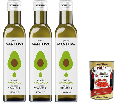 Mantova Fratelli Olio di Avocado Avocadoöl – Nutrazeutisches Öl – 100% natürlich und 100% rein – Gesundheit und Wohlbefinden – enthält natürlich Vitamin E 3x250 ml italienisch Original