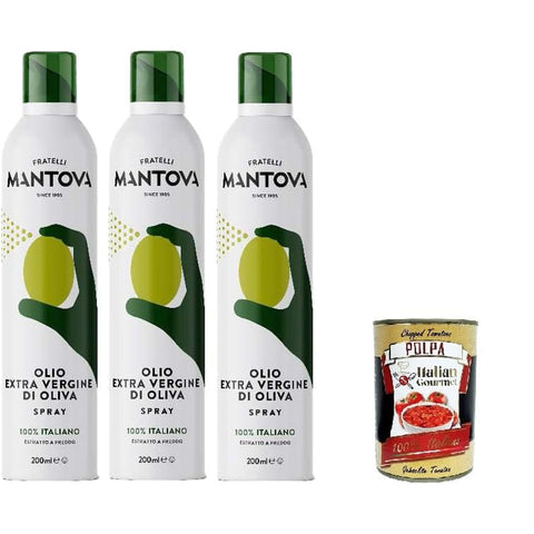 Mantova Fratelli Extra Natives Olivenöl Spray, 100% Italienisches Sprühöl 3x200ml Original italienisch Feinkost