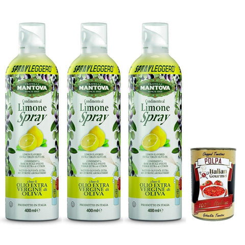 Mantova SPRAYLEGGERO Natives Olivenöl Extra Aromatisiert mit Zitrone durch die Praktische Sprühflasche Können Sie bis 3x 400 ml italienisch Original