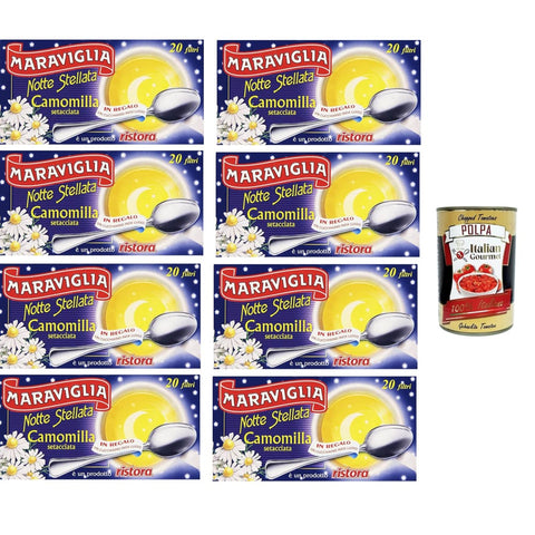 Maraviglia Notte Kräutertee Maraviglia Notte Stellata Camomilla Setacciata, Sternennacht gesiebte Kamille, 20 Filter 8x 32 gr italienisch Original 8032804040014