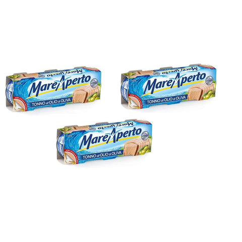 Mare Aperto Thunfisch Mare Aperto Tonno all'olio di oliva Thunfisch in Olivenöl Thunfisch konserven wilder Thunfisch ( 3 x 80 g ) italienisch Original 8055320190216