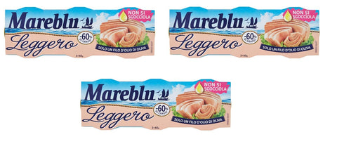 Mareblu Tonno Leggero Thunfisch mit etwas Olivenöl 60% Fett Thunfisch konserven ( 3 x 60g italienisch Original