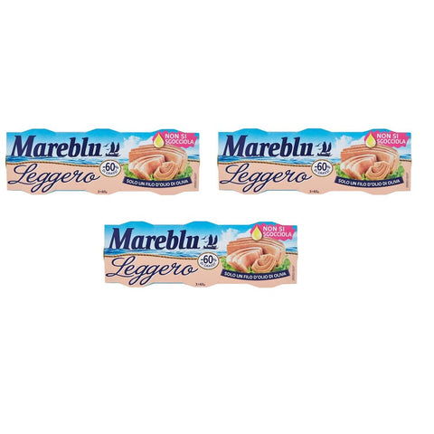Mareblu Fleisch, Geflügel & Wild Mareblu Tonno Leggero Thunfisch mit etwas Olivenöl 60% Fett Thunfisch konserven ( 3 x 60g italienisch Original 8054729870521