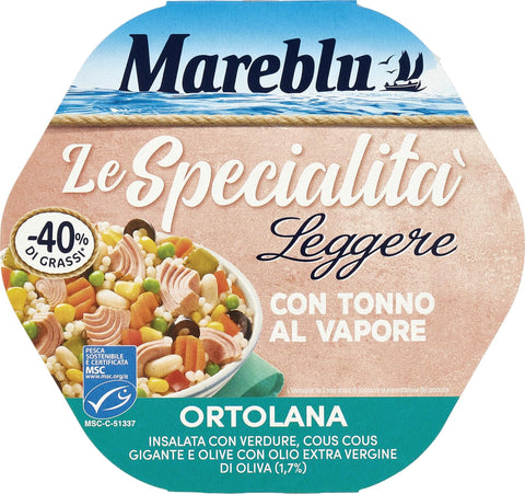 Mareblu Nutrimix Insalata con Tonno Leggera Ortolana Thunfischsalat mit Couscous, Gemüse und Oliven Dosen Essen Fertiggericht 220 g italienisch Original