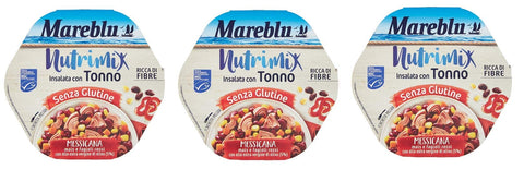 Mareblu Nutrimix Insalata con Tonno Messicana Gluten frei Thunfischsalat mit Mais und roten Bohnen Dosen Essen 3x 220g italienisch Original