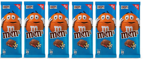 Mars Riegel 6x M&M's Crispy Tafel Milchschokolade Candy Bar gefüllt mit köstlichen M&M'S Mini und knusprigem Reis 150g 5000159516273
