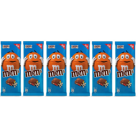 Mars Riegel Mars M&M's Crispy Tafel Milchschokolade Candy Bar gefüllt mit köstlichen M&M'S Mini und knusprigem Reis 6x 150g italienisch Original 5000159516273