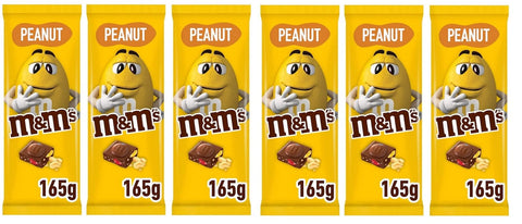 Mars Schokonüsse 6x M&M's Peanut Tafel Milchschokolade mit mini m&m's und knusprigen Erdnüssen 165g 5000159516235