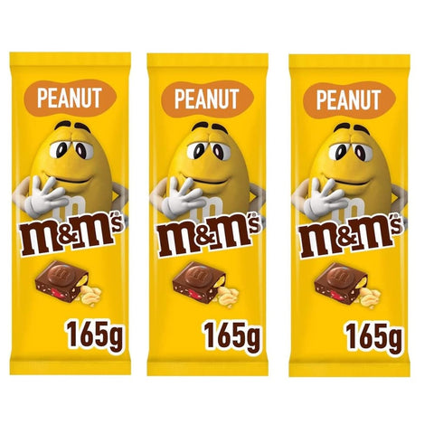 Mars Schokonüsse Mars M&M's Peanut Tafel Milchschokolade mit mini m&m's und knusprigen Erdnüssen 3x 165g italienisch Original 5000159516235