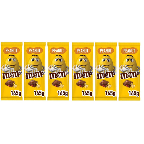 Mars Schokonüsse Mars M&M's Peanut Tafel Milchschokolade mit mini m&m's und knusprigen Erdnüssen 6x 165g italienisch Original 5000159516235