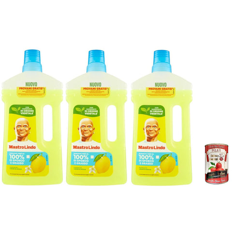 Mastro Lindo Lemon Floors Multi Oberflächenreiniger, verdünnte Zitrone, 930 ml, entfernt Schmutz, Fett und Verunreinigungen bis zu 100% italienisch Original