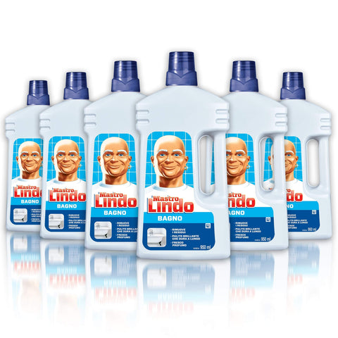 Mastro Lindo Reinigungsmittel für Bad und empfindliche Oberflächen, Maxi Größe, 6 Stück mit 950 ml, 5,7 l italienisch Original