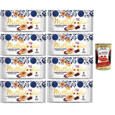 Matilde Vicenzi Krokant Matilde Vicenzi Millevoglie Fabbri, Fabbri Blätterteighäppchen mit einem Herz aus Schwarzkirschen 8x90 gr italienisch Original 8032804040014