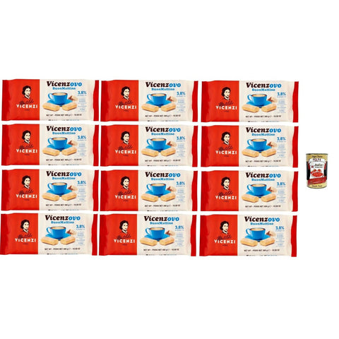 Matilde Vicenzi Snack Kuchen & Backwaren Matilde Vicenzi - Savoiardi Vicenzovo Buon Mattino Traditionelle einfache und leichte Kekse hFrühstückskekse 12x300 g italienisch Original + kostenlos polpa 400 g 8032804040014