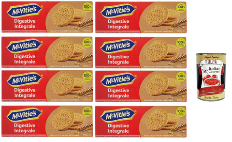 Mc Vitie's Mc-Vitie's Biscotti digestive integrale Vollkorn-Verdauungskekse 8x400 g italienisch Original + gratis polpa 400 g